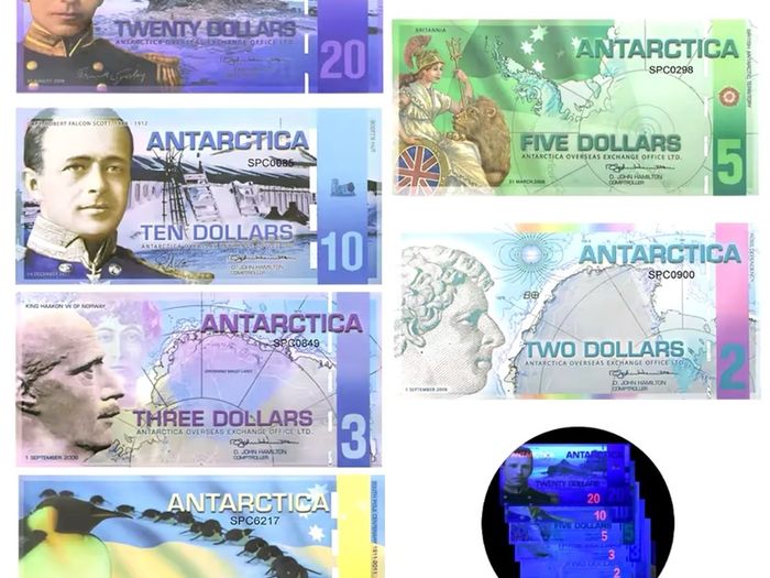 6PCS Antarctic Plastic Banknotes Penguin UNC Notes Commercial Commemorative Bank Notes Collection fantasy