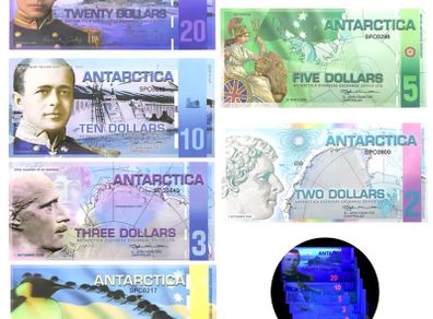 6PCS Antarctic Plastic Banknotes Penguin UNC Notes Commercial Commemorative Bank Notes Collection fantasy