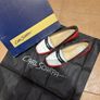 Ogetti by Carl Scarpa Red, Navy and White Loafers - Size 40 Image 2