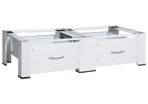 Double Washing and Drying Machine Pedestal with Drawers White