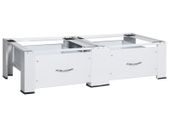 Double Washing and Drying Machine Pedestal with Drawers White