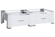 Double Washing and Drying Machine Pedestal with Drawers White