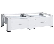 Double Washing and Drying Machine Pedestal with Drawers White