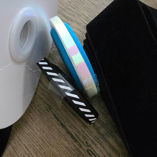 Bundle of black velvet ribbon