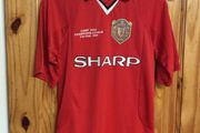 Manchester United FC. Official Scoredraw Champions League Final 1999 Jersey. Retro Remake.Not The Umbro Jersey Worn In The Match.