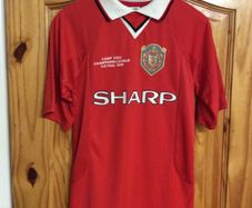 Manchester United FC. Official Scoredraw Champions League Final 1999 Jersey. Retro Remake.Not The Umbro Jersey Worn In The Match.
