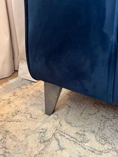 3-Seater Navy Velvet Sofa