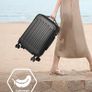 Carry On Suitcase for Airplanes PC Hard Shell Luggage with Smooth Spinner Wheels & TSA Lock (56x36x24 cm, Black) Image 9
