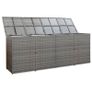Quadruple Wheelie Bin Shed Anthracite 305x78x120 cm Poly Rattan Image 8