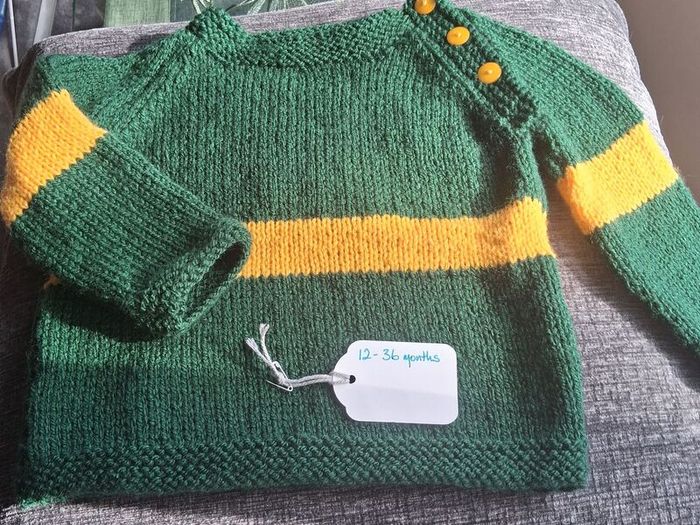 County colours hand knitted kids jumpers