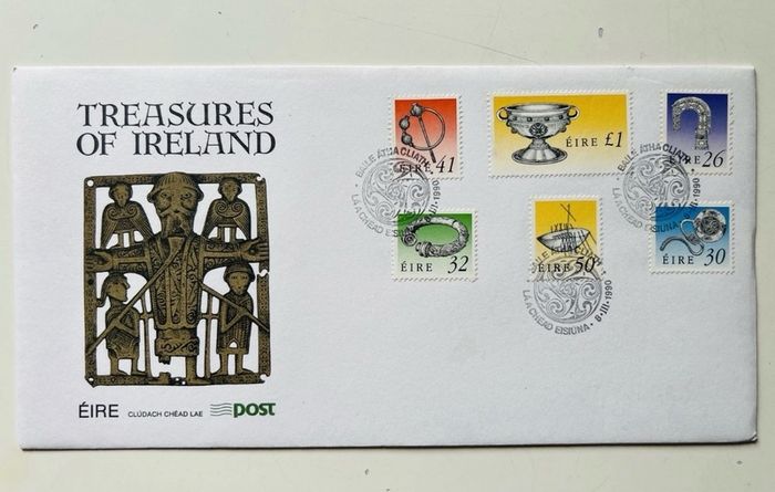 Ireland 1990-92 Irish Treasures Full Set 5 X Fdc Envelopes 22 X Eire Stamps Rare