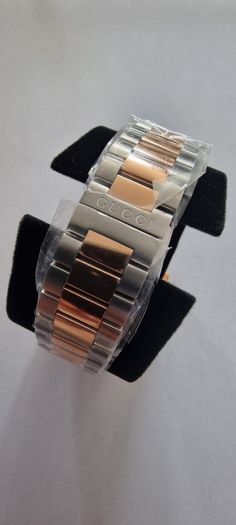 (New) Gucci Rose Gold Classic Two Tone Watch, Swiss Made