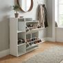 White Shoe Storage Cabinet with Shelves Image 4