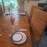 Oak Extendable Dining Table & 6 Whicker Chairs Image 9