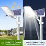 Solar Street Lights Outdoor, 1000W Dusk To Dawn Security Lamp with 6000mAh Battery, 128 LEDs Ultra Bright Solar Powered Area Light IP66 Waterproof, Motion Sensor, Remote Control, High Lumen Floodlight for Driveway, Garden, Street, Path, Yard Image 3