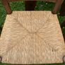 Set of 5 Antique solid oak wood ladder back dining chairs with original wicker seats Image 2