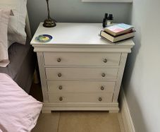 Lovely 4 drawer felt lined chest ,  excellent condition