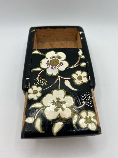 Vintage Hand-Painted Kashmiri Lacquer Sliding Trinket Box