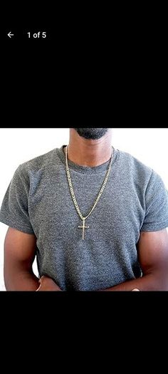 Adorato 24k Gold Cross and Figaro Chain 22 inch