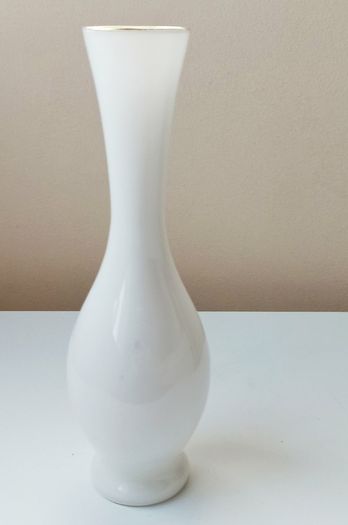 Vintage French style Opaline Glass Vase  height 25.5cm
