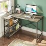 L Shaped Desk Small Corner Desk with Shelves 120CM Reversible Computer Desk Writing Table with Bookshelf for Home Office Small Space Image 3
