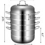 BRAND NEW 5 Layer Food Steamer 28cm 30cm Stainless Steel Stock Pot for Home Steaming Dumplings Vegetables Rice Cooking Steamed Dish Image 7