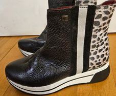 Jose Saenz new ankle platform boots black & leopard new & boxed size UK 3.5