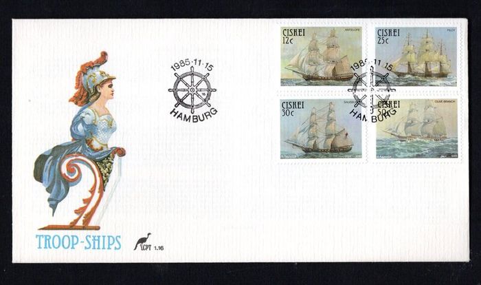 1985 Ciskei Troop Ships Commemorative Stamps First Day Cover (FDC)