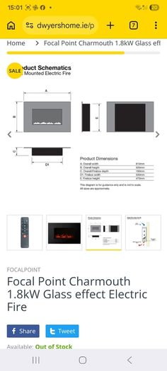 electric fire with remote