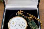 Vintage Glycine of Switzerland Gold Pocket Watch, New Old Stocl