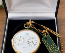 Vintage Glycine of Switzerland Gold Pocket Watch, New Old Stocl