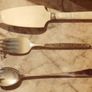 Large Vintage British Serving Trio: Brama England & Sheffield Steel Image 4