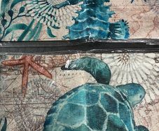 Ocean themed pillow covers with turtle and seahorse