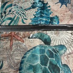Ocean themed pillow covers with turtle and seahorse