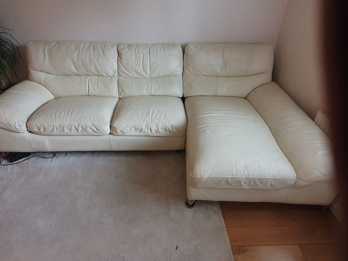 Cream leather couch