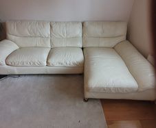 Cream leather couch