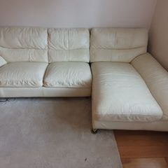 Cream leather couch