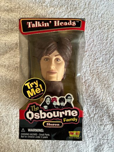 Ozzy and Sharon Osbourne boxed talking head toys