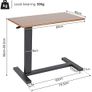 Overbed Bedside Table with Rolling Wheels 80x40x89.5cm C Shape Side Table Adjustable Height Hospital Bed End Table Sofa Large Laptop Side Table for Couch, Living Room, Multiple Uses Image 3