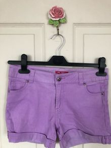 Girls Purple Denim Shorts