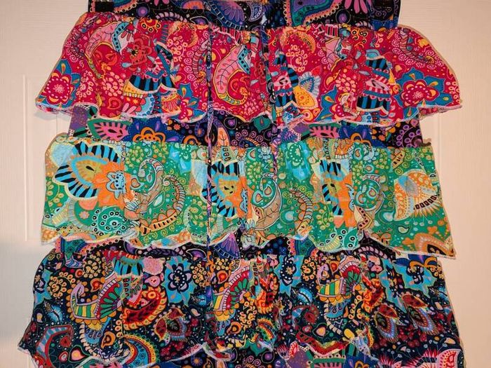 Stunning tiered multi colored floral midi skirt from Pretty Little Thing