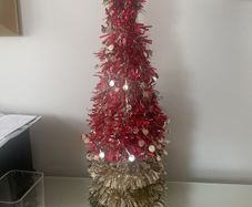 Vintage Tinsel Christmas Tree Decoration