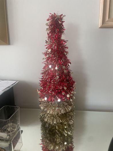 Vintage Tinsel Christmas Tree Decoration