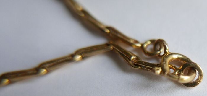 Antique Gold Filled Hayseed Chain Necklace and Pendant length 12"