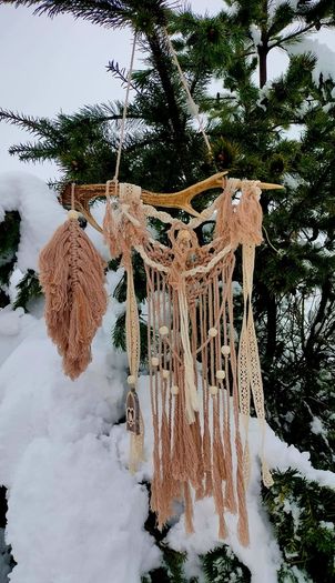 unique macrame with  antler