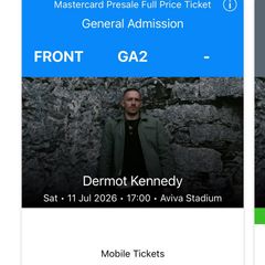Dermot Kennedy Standing Ticket