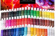 Acrylic Paint Set 60 Paints for Canvas, Wood, Ceramic And Fabric Non-Toxic, Vibrant Pigments for Beginners, Students and Professional Artists  Art Supplies (FREE POSTAGE)