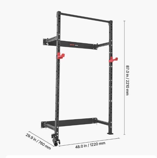 Multifunctional Squat Rack Folding Power Cage, Wall-Mounted 545KG Capacity