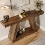 Farmhouse Entryway Console Table Rustic Brown Wooden Hallway Image 4