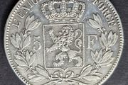 1870 Belgium 5 Francs - Leopold II small head Silver coin